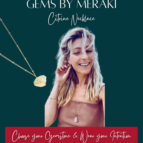 Citrine gemstone 18k goldplated necklace
